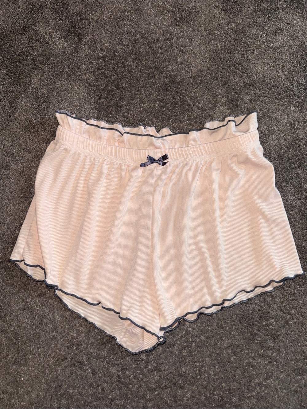 Soft Pink Ruffle Trim Women's Sleep Shorts